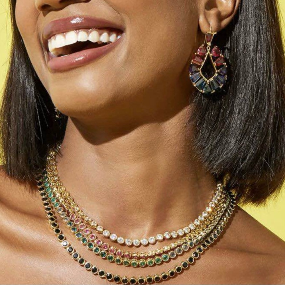NWT Kendra Scott Carmen Tennis Necklace in Gold black - Picture 7 of 9